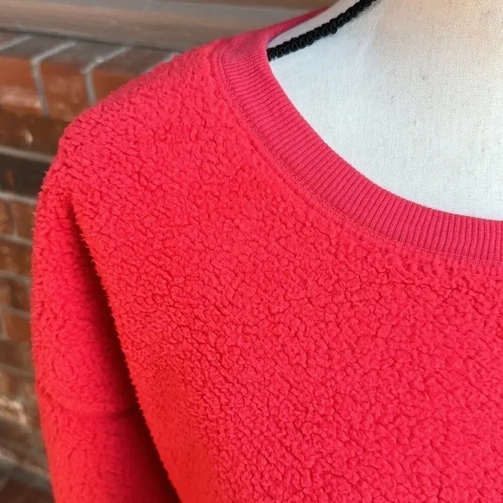 Splendid Sundown Ashley Pullover Cropped Sweatshirt Candy Apple Red Women's S